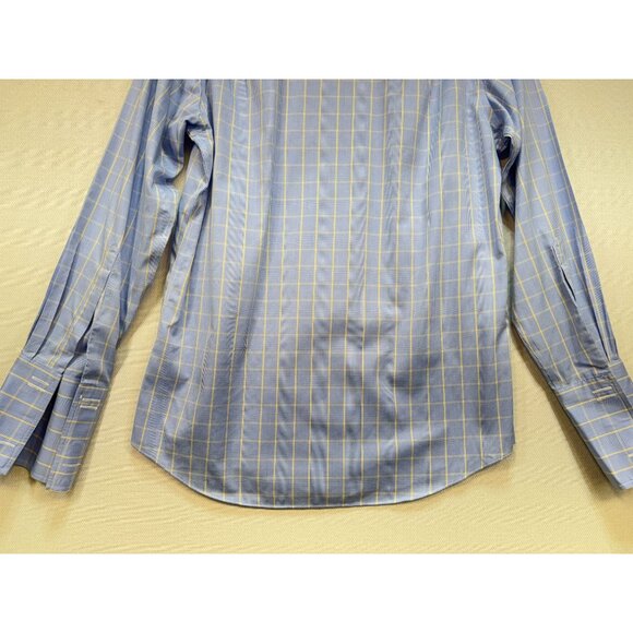 Charles Tyrwhitt Mens Slim Fit Dress Shirt Size 15.5/33 Blue Yellow Check Formal - Picture 10 of 11